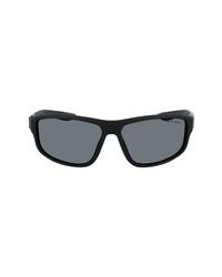 Nike Brazen Fuel 62mm Polarized Oversize Rectangular Sunglasses In Matte Blackpolar Grey At Nordstrom