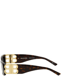 Balenciaga Brown Dynasty Rectangle Sunglasses