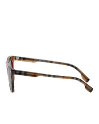 Burberry Brown Vintage Check Square Sunglasses