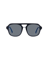 Fendi Diagonal 55mm Aviator Sunglasses In Shiny Blue Blu Mirror At Nordstrom
