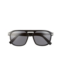 Christian Dior Dior Blacksuit 55mm Polarized Sunglasses In Shiny Black Smoke Polarized At Nordstrom