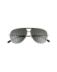 Christian Dior Dior Oblique Essential 60mm Sunglasses In Shiny Palladium Smoke Mirror At Nordstrom