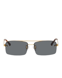 Dries Van Noten Gold Linda Farrow Edition Classic Sunglasses