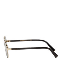 Dolce and Gabbana Gold Metal Round Sunglasses