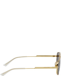 Bottega Veneta Gold Navigator Sunglasses