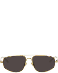 Bottega Veneta Gold Navigator Sunglasses