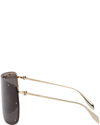 Alexander McQueen Gold Skull Mask Sunglasses