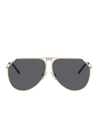Dolce and Gabbana Gold Slim Aviator Sunglasses