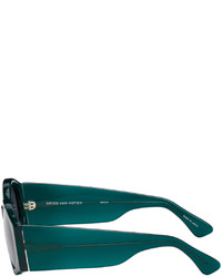 Dries Van Noten Green Linda Farrow Edition Round Sunglasses