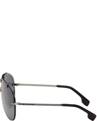 Versace Gunmetal Medusa Shield Sunglasses