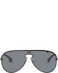 Versace Gunmetal Medusa Shield Sunglasses