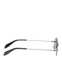 Alexander McQueen Gunmetal Octagonal Piercing Sunglasses