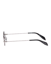 Alexander McQueen Gunmetal Octagonal Piercing Sunglasses