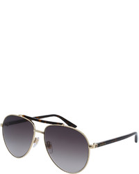 Gucci Metal Aviator Sunglasses Goldenbrown