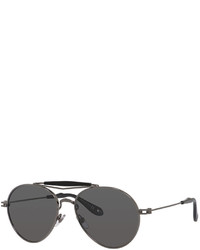 Givenchy Metal Polarized Aviator Sunglasses Grey