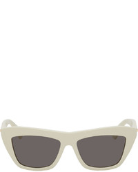 Bottega Veneta Off White Shiny Solid Sunglasses