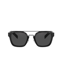 Prada Pillow 50mm Rectangular Sunglasses In Blck Drk Gry At Nordstrom