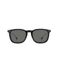 BOSS Polarized Rectangle Sunglasses In Black Grey At Nordstrom