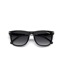 Carrera Eyewear Polarized Rectangular Sunglasses In Black Gold Grey Shaded At Nordstrom