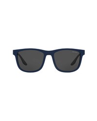 Prada Sport Prada 54mm Square Sunglasses In Navy Rubberblackdark Grey At Nordstrom