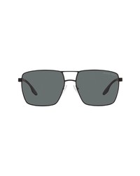 Prada Linea Rossa Prada 59mm Pillow Polarized Sunglasses In Black Rubberpolar Dark Grey At Nordstrom