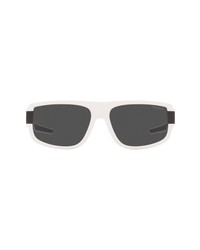 Prada Linea Rossa Prada Pillow 60mm Sunglasses In White Rubberdark Grey At Nordstrom