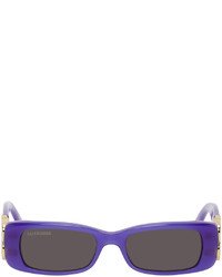 Balenciaga Purple Bb Rectangular Sunglasses