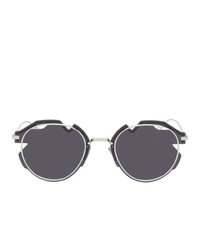 Dior Homme Silver Diorbreaker Round Sunglasses