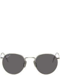 Ray-Ban Silver Round Titanium Sunglasses