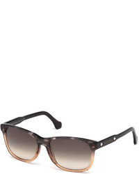 Balenciaga Square Ombre Gradient Plastic Sunglasses Graybeige