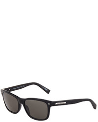 Ermenegildo Zegna Square Plastic Sunglasses Blacksmoke