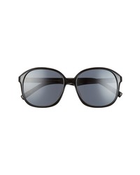 Le Specs Stupid Cupid 56mm Round Sunglasses In Blacksmoke Mono Polarized At Nordstrom