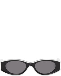Loewe White Black Paulas Ibiza Oval Sunglasses
