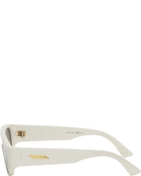 Bottega Veneta White Gold Shield Sunglasses