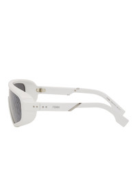 Fendi White Special Shape Sunglasses
