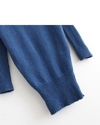 High Neck Batwing Knit Khaki Sweater Dress