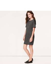 LOFT Petite Lace Tipped Sweatshirt Dress