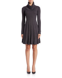 Calvin Klein Pleated Turtleneck Sweater Dress