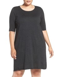 Eileen Fisher Plus Size Crewneck Merino Jersey Sweater Dress