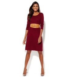 Ribbed Flare Sweater Dress