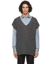 AMI Alexandre Mattiussi Grey Hand Knitted Oversize Sweater