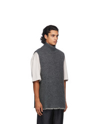 Maison Margiela Grey Wool Sleeveless Sweater