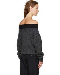 Opening Ceremony Grey Off The Shoulder Sweater