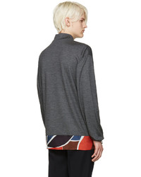 Kolor Grey Silk Panel Sweater