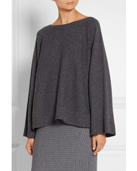 The Row Minola Cashmere Sweater Dark Gray