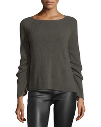 Helmut Lang Ribbed Ruched Sleeve Sweater