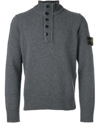Stone Island Zipped Buttoned Pullover