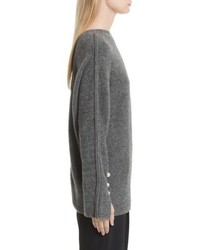 3.1 Phillip Lim V Back Sweater With Faux Pearl Cuffs