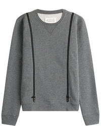 Maison Margiela Wool Sweatshirt With Zip Detail