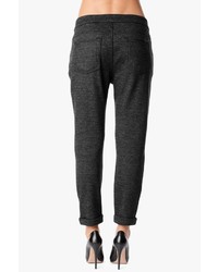 7 For All Mankind Slant Zip Soft Pant In Charcoal Grey Wool